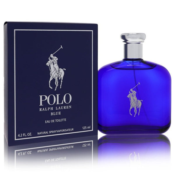 Polo Blue by Ralph Lauren Eau De Toilette Spray 4.2 oz bottle and box for men