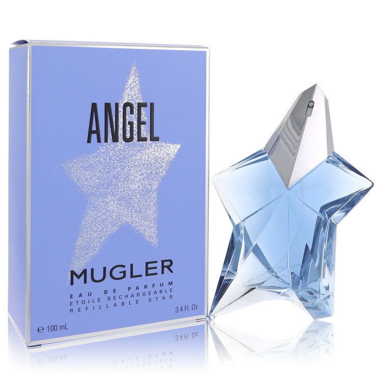 Angel by Thierry Mugler Standing Star Eau De Parfum Spray Refillable 3.4 oz bottle and box for women