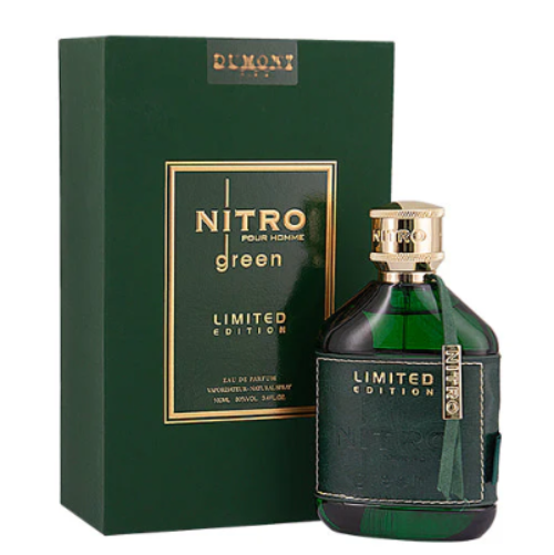 Dumont Nitro Green Ltd. Edition Eau de Parfum 3.4 oz bottle and box for men